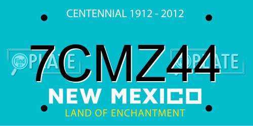 7CMZ44 New Mexico License Plate