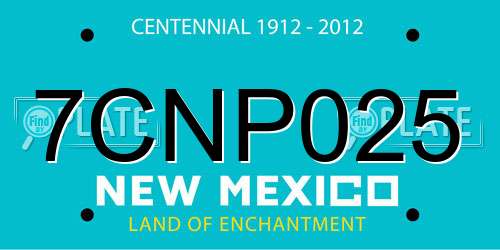7CNP025 New Mexico License Plate