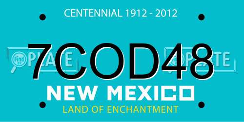 7COD48 New Mexico License Plate