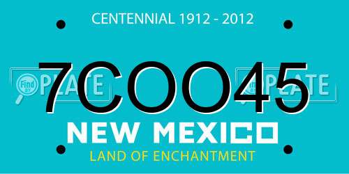 7COO45 New Mexico License Plate