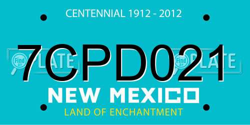 7CPD021 New Mexico License Plate