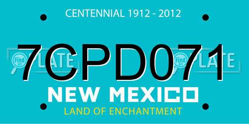 7CPD071 New Mexico License Plate