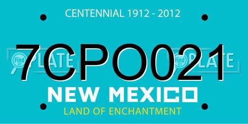 7CPO021 New Mexico License Plate