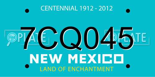 7CQ045 New Mexico License Plate