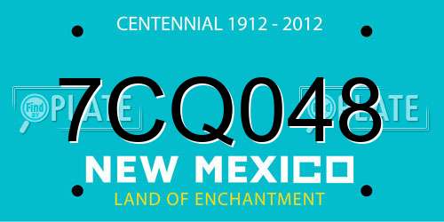 7CQ048 New Mexico License Plate
