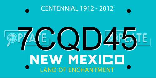 7CQD45 New Mexico License Plate