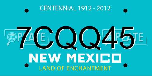 7CQQ45 New Mexico License Plate