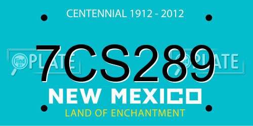 7CS289 New Mexico License Plate