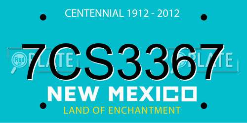 7CS3367 New Mexico License Plate