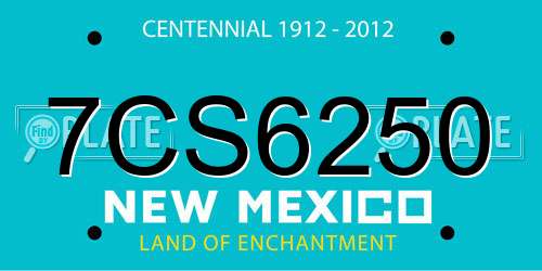 7CS6250 New Mexico License Plate