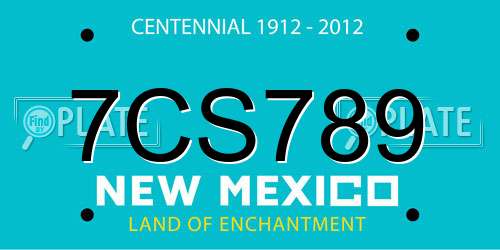7CS789 New Mexico License Plate