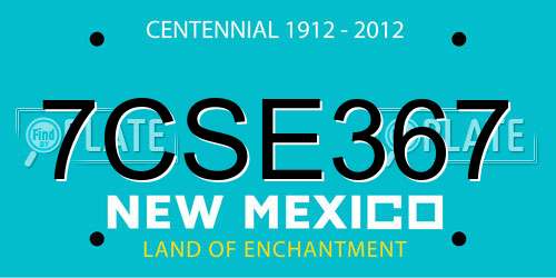 7CSE367 New Mexico License Plate