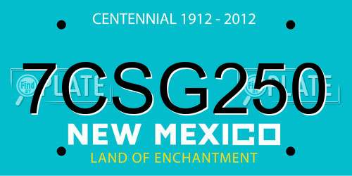 7CSG250 New Mexico License Plate