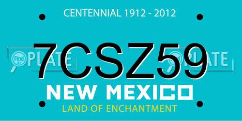 7CSZ59 New Mexico License Plate