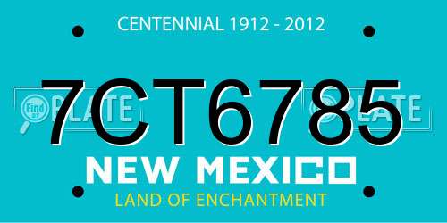 7CT6785 New Mexico License Plate