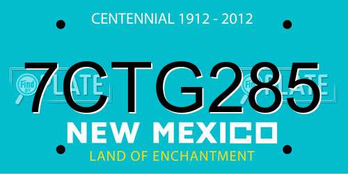 7CTG285 New Mexico License Plate