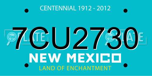 7CU2730 New Mexico License Plate
