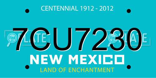 7CU7230 New Mexico License Plate
