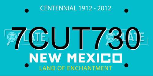7CUT730 New Mexico License Plate