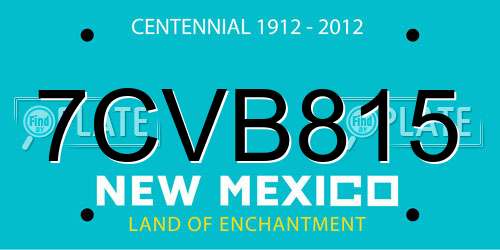 7CVB815 New Mexico License Plate
