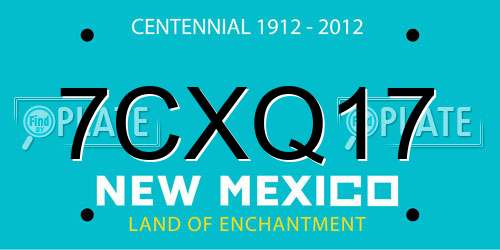 7CXQ17 New Mexico License Plate