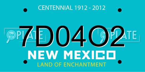 7D04O2 New Mexico License Plate