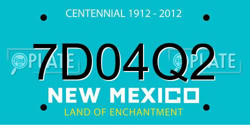 7D04Q2 New Mexico License Plate