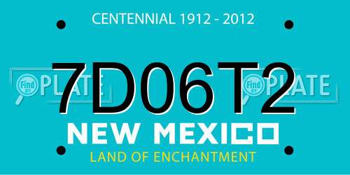 7D06T2 New Mexico License Plate