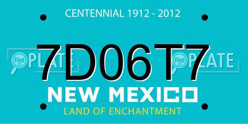 7D06T7 New Mexico License Plate