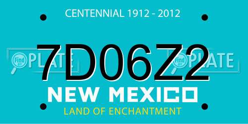 7D06Z2 New Mexico License Plate