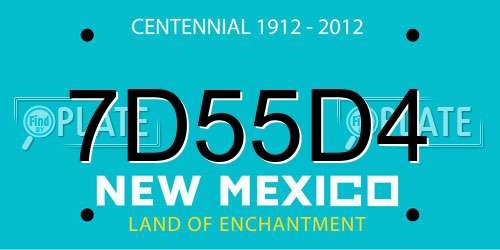 7D55D4 New Mexico License Plate