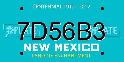 7D56B3 New Mexico License Plate