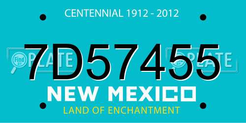 7D57455 New Mexico License Plate