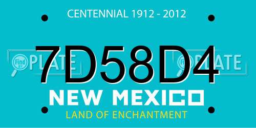 7D58D4 New Mexico License Plate