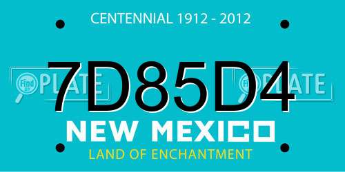 7D85D4 New Mexico License Plate