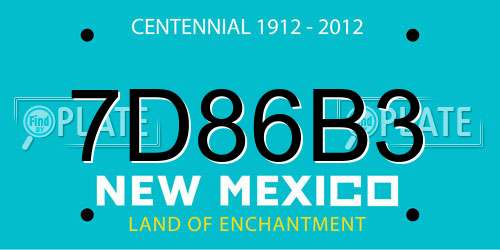 7D86B3 New Mexico License Plate