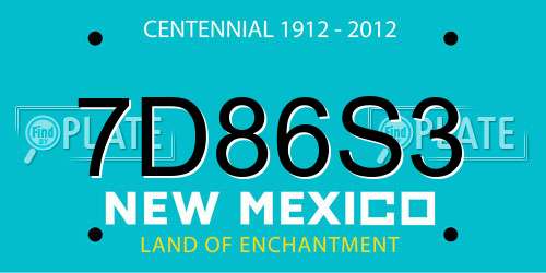 7D86S3 New Mexico License Plate