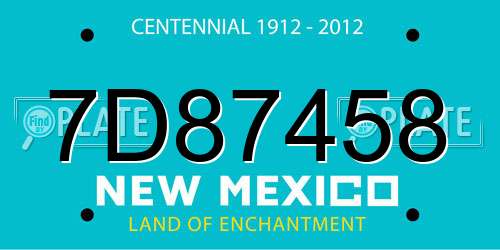 7D87458 New Mexico License Plate