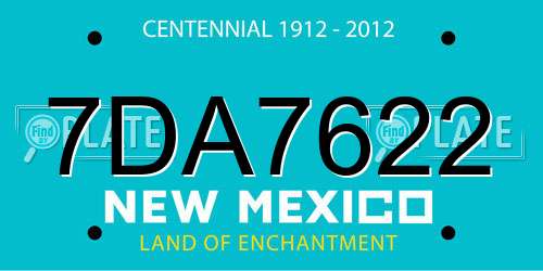 7DA7622 New Mexico License Plate