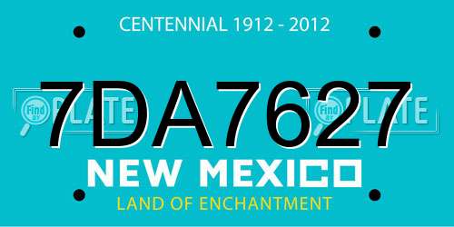7DA7627 New Mexico License Plate