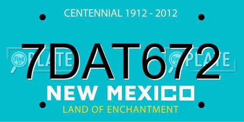7DAT672 New Mexico License Plate