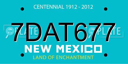 7DAT677 New Mexico License Plate
