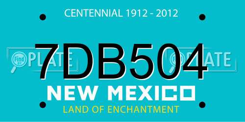 7DB504 New Mexico License Plate