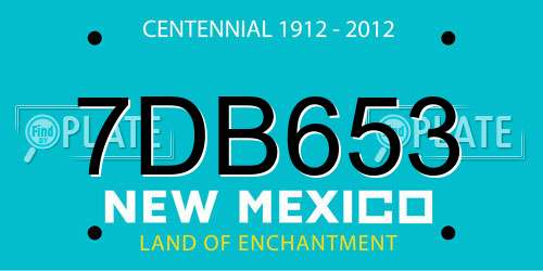 7DB653 New Mexico License Plate