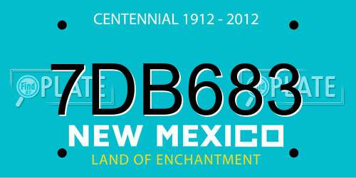 7DB683 New Mexico License Plate