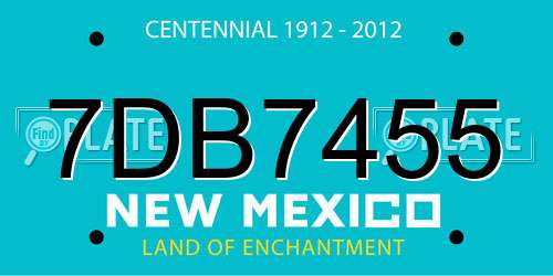 7DB7455 New Mexico License Plate