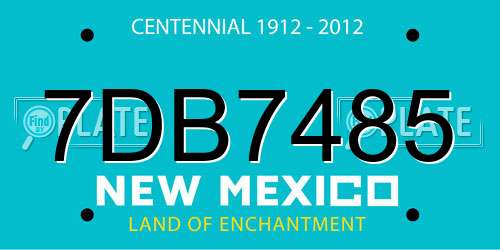 7DB7485 New Mexico License Plate