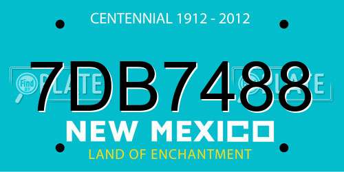 7DB7488 New Mexico License Plate