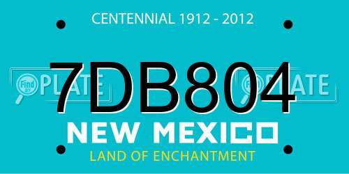 7DB804 New Mexico License Plate