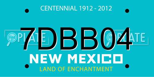 7DBB04 New Mexico License Plate